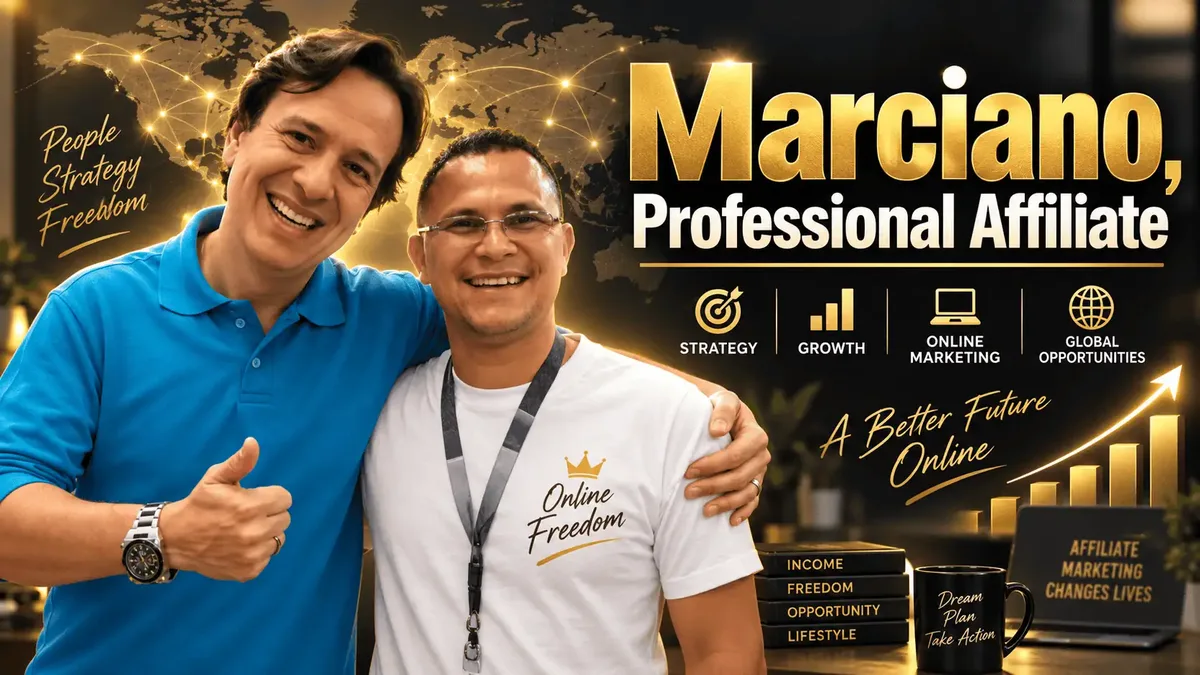 Marciano de Lima Oliveira, professional affiliate, with a partner from his affiliate work